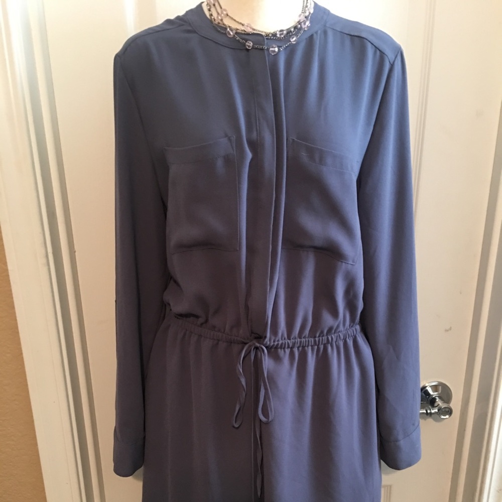 Slate Blue Shirt Dress